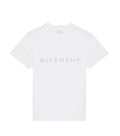 Reflective Logo Print Slim Fit White T-shirt
