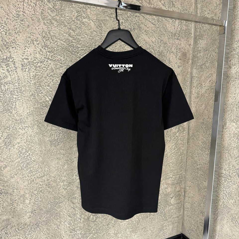 Short Sleeved Embroidered Black T-shirt