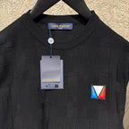 Black Damier Jacquard Cotton T-shirt