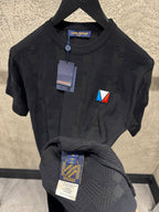 Black Damier Jacquard Cotton T-shirt