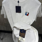 White Damier Jacquard Cotton T-shirt