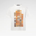 LV Ski Print White Cotton T-shirt