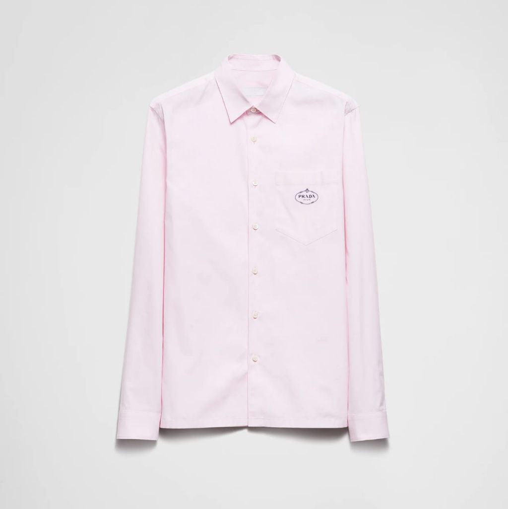 Light Pink Long-Sleeved Cotton Shirt
