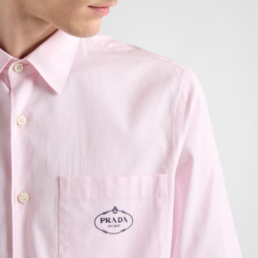 Light Pink Long-Sleeved Cotton Shirt
