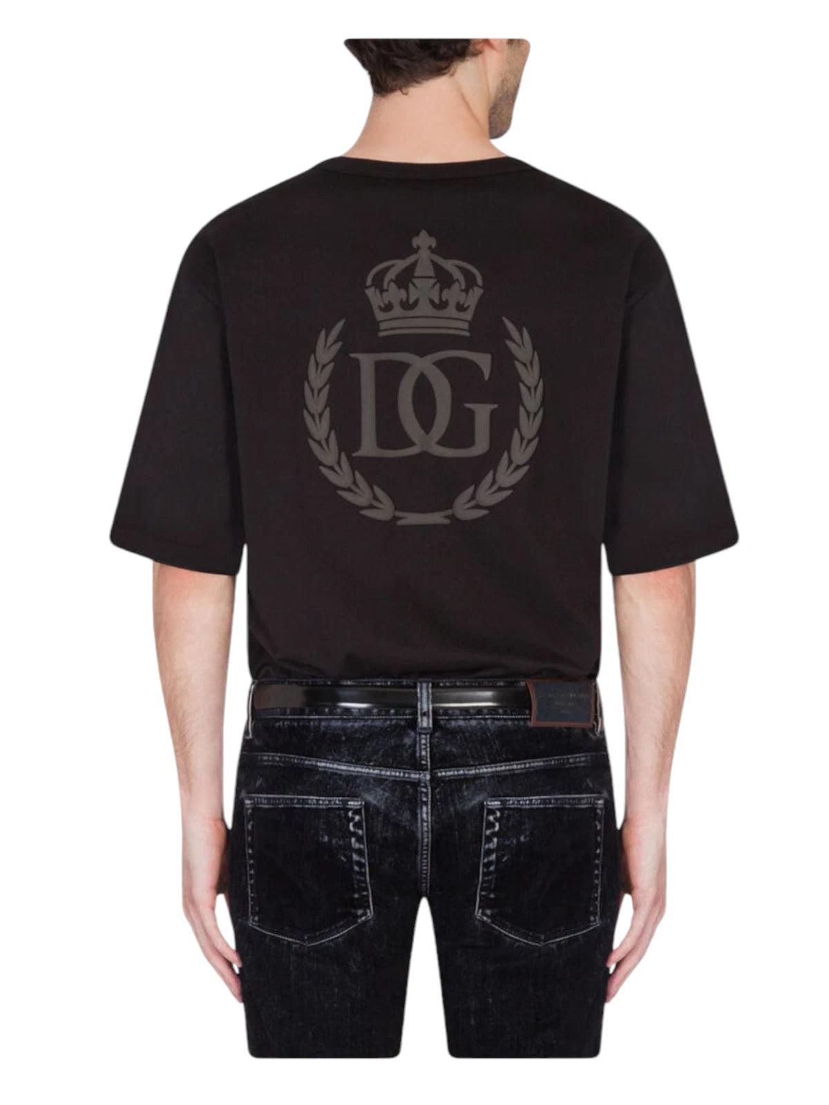 Embossed Crown Logo Black T-shirt
